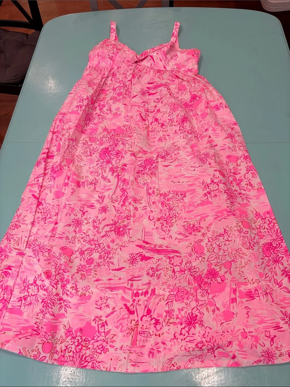 Lilly Pulitzer Neon Pink Tropical-Print Maxi dress - Picture 1 of 3